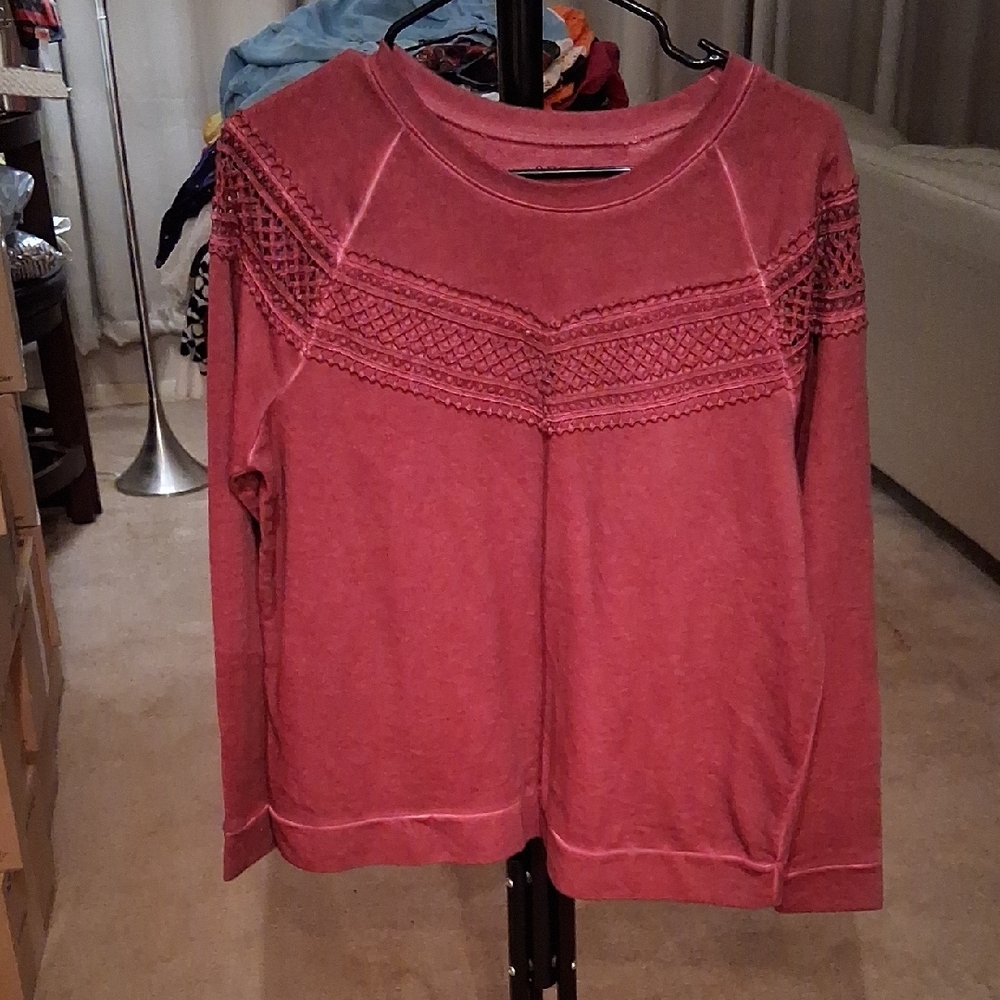 a.n.a Women's Rose Lace Accent Sweater